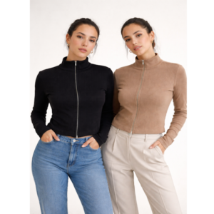 CASAQUETO CANELADO GOLA ALTA