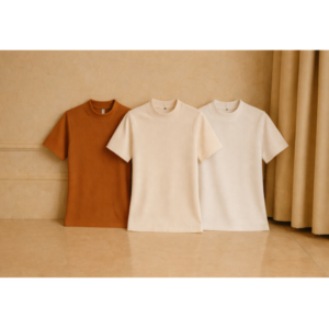 BLUSA CANELADA MANGA CURTA GOLA ALTA – CHOCRIS