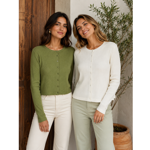 CARDIGAN CANELADO FEMININO MANGA LONGA