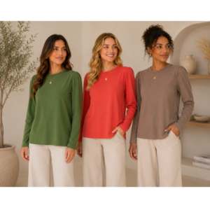 BLUSA FIO 30 MANGA LONGA GOLA CANELADA