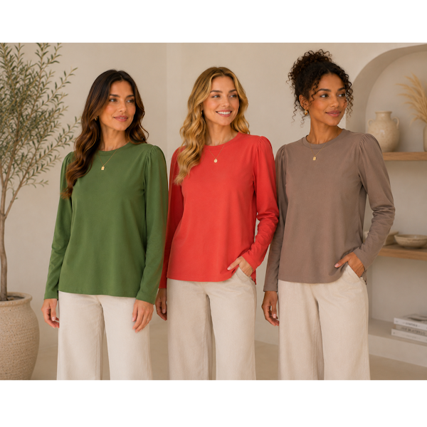 BLUSA FIO 30 MANGA LONGA GOLA CANELADA - Imagem 2