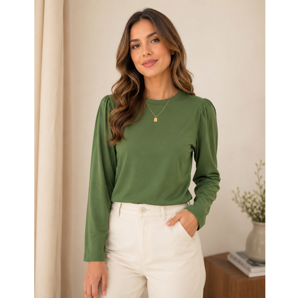 BLUSA FIO 30 MANGA LONGA GOLA CANELADA - Imagem 3